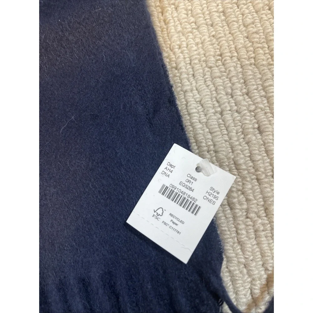 J. CREW Cashmere Blend Navy Scarf NWT